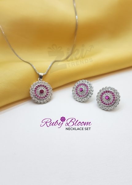 Ruby Bloom Necklace Set