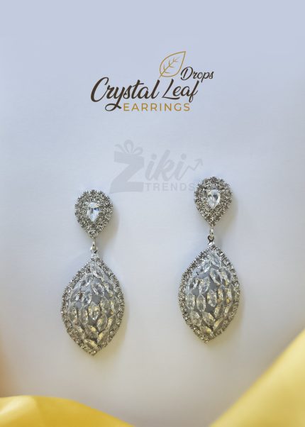 Crystal Leaf Drops Earrings